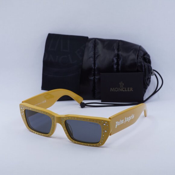 🕶️ New Moncler ML0252-P 39A Sunglasses - Shiny Yellow Frame, Smoke Lenses - Picture 10 of 10